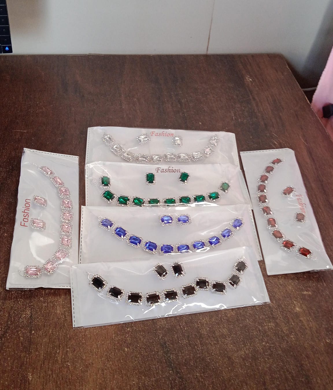 Diamond Necklace And Earrings Set (1 Set Mix Color)