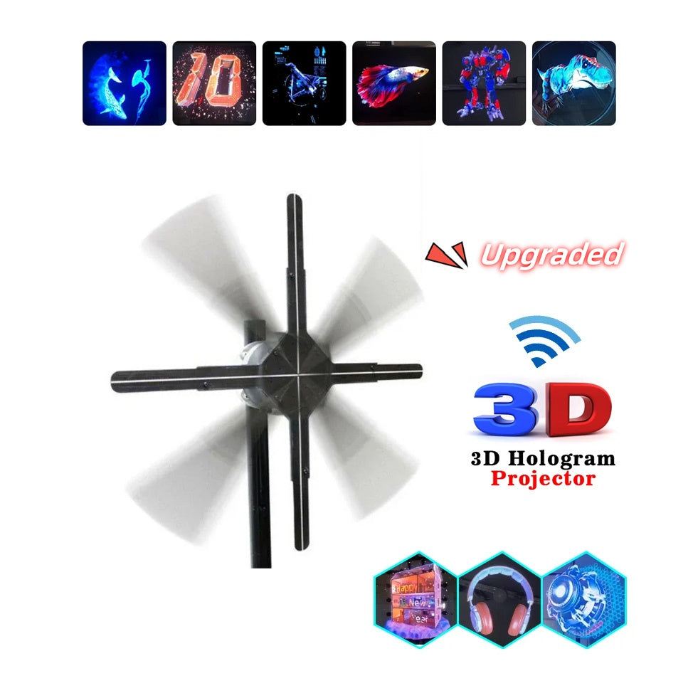 Enhanced 3D Holographic Advertising Fan Display for Stores-0
